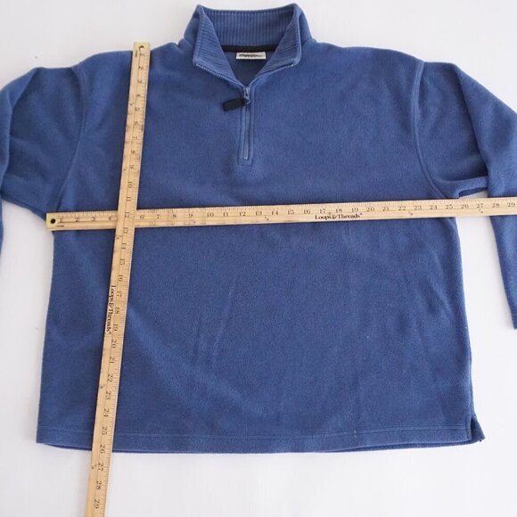 VTG '90S Northern Elements Blue Fleece Quarter Zip Hiking Pullover Sweater XL - Picture 3 of 10